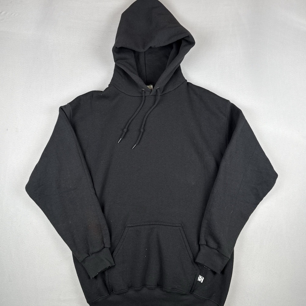 Vintage Discus Athletic Blank Pullover Hoodie Black Heavyweight Adult Large